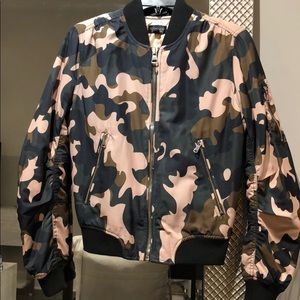 Topshop Silky Camo Bomber Jacket